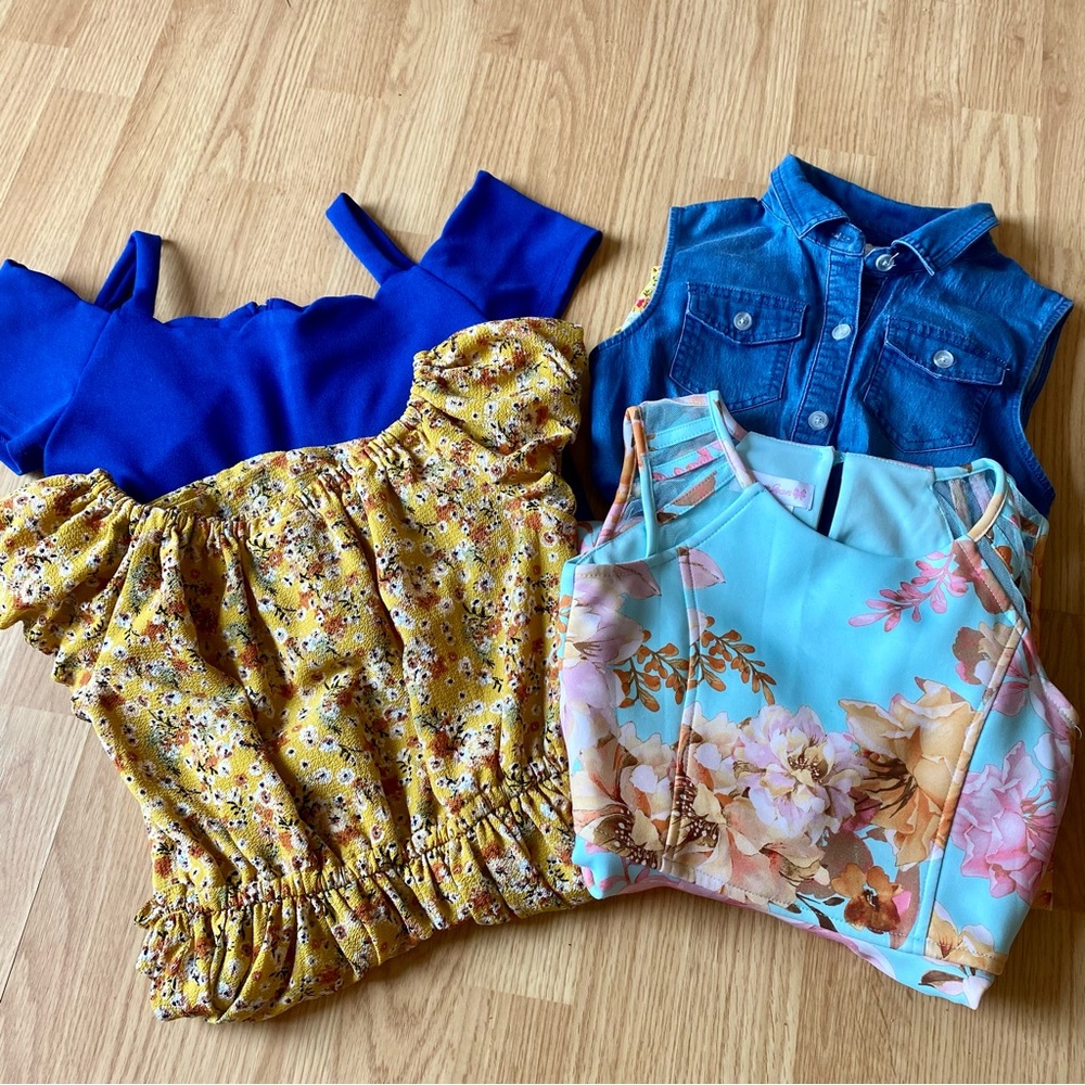Lot of 4 girl’s dresses. Size 10/12 Bonnie Jean and Rare Addition